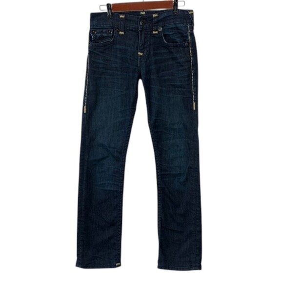True Religion Denim - True Religion Ricky Relaxed Straight‎ Jeans Women’s Blue Dark Wash Denim Size 28
